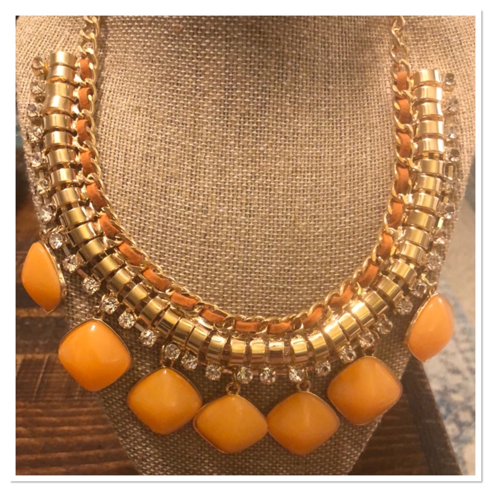 Beautiful Tangerine Statement Necklace